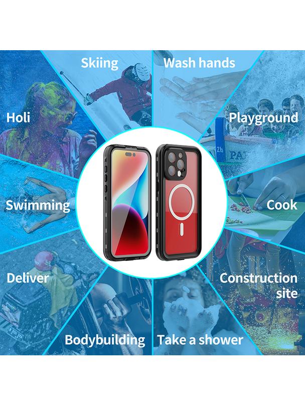 Futerał wodoodporny SHELLBOX DOT kompatybilny z MagSafe do IPHONE 15 Pro Max czarny