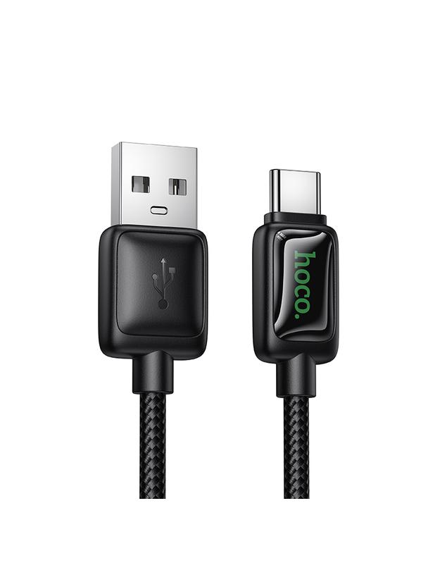 Kabel USB A do USB C Hoco 3A 1,2 m z LCD U146 czarny