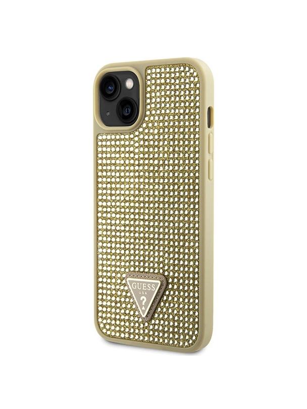 GUESS futerał do IPHONE 13 / 14 / 15 GUHCP14SHDGTPD (Rhinestone Triangle) złoty