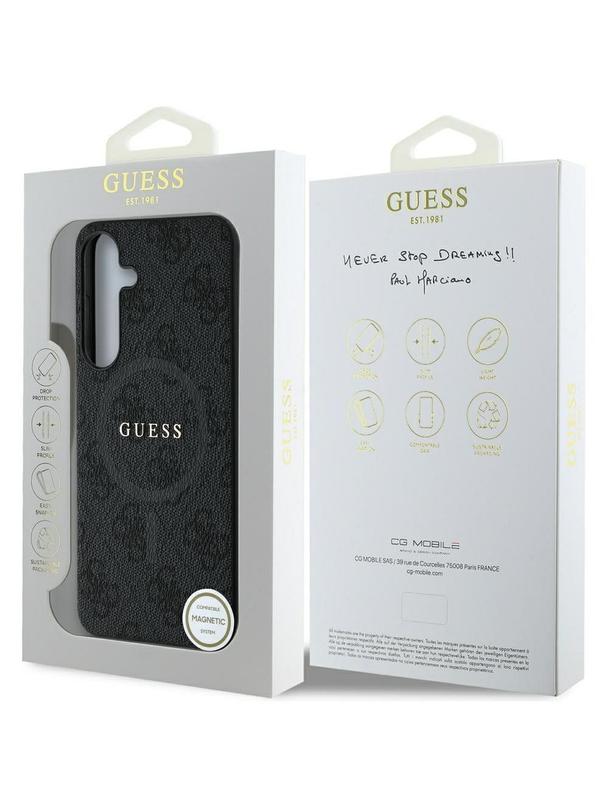 GUESS futerał do SAMSUNG S25 GUHMS25SG4GFRK (Magnetic PU 4G Ring Classic Logo) czarny