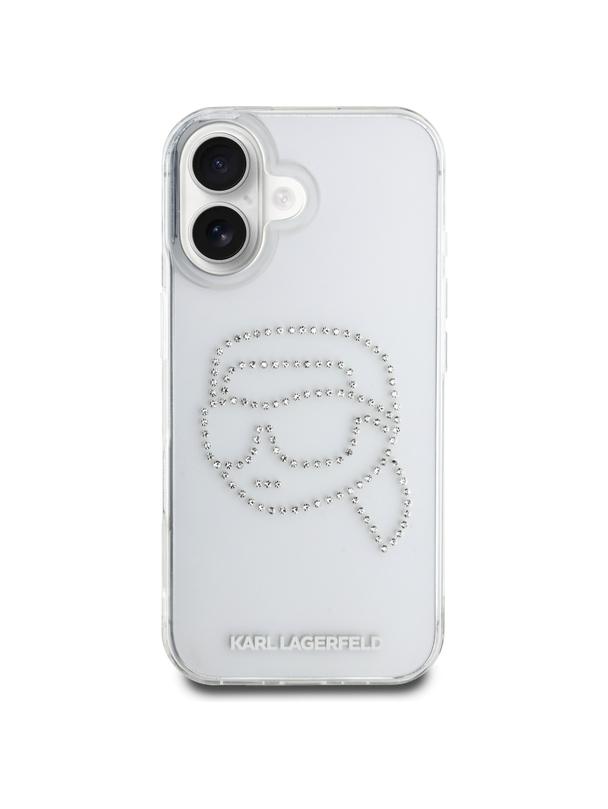KARL LAGERFELD futerał do IPHONE 16 KLHCP16SHKHDCELT (IML Rhinestones K Head) transparentny