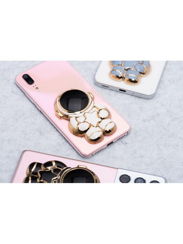 Stojak na telefon ASTRONAUTA - naklejany - biały