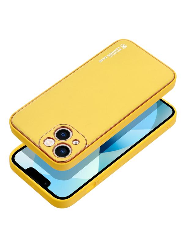 Futerał LEATHER CASE skórzany do IPHONE 14 Plus żółty