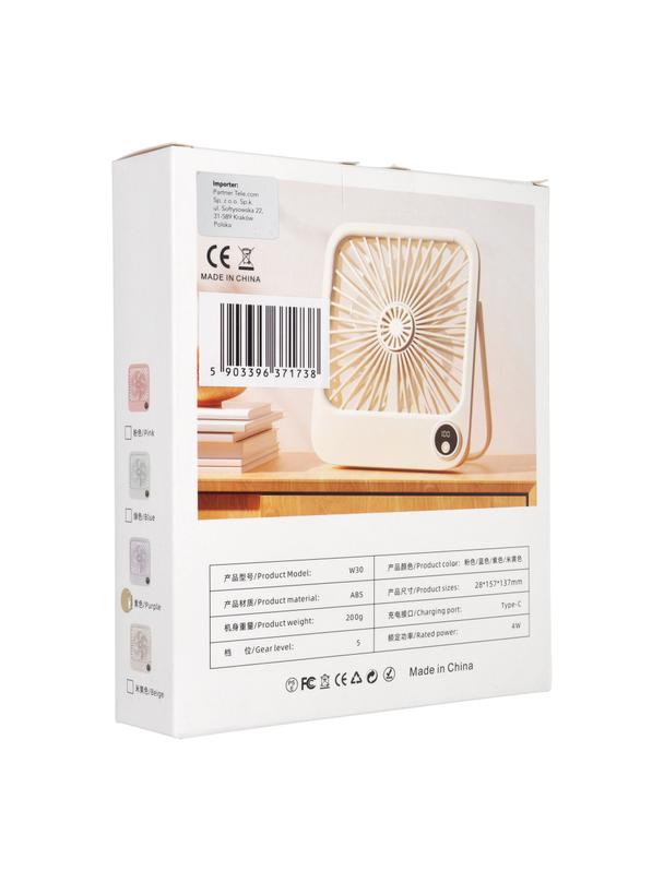 Wentylator / wiatrak biurkowy z regulowaną podstawką W30 fioletowy