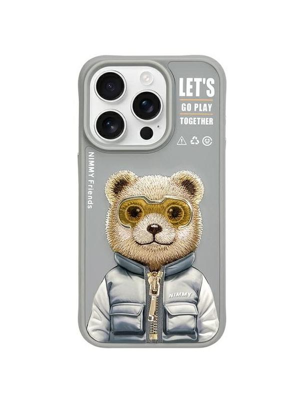 NIMMY futerał COOL&CUTE 2.0 Bear do IPHONE 15 Pro szary