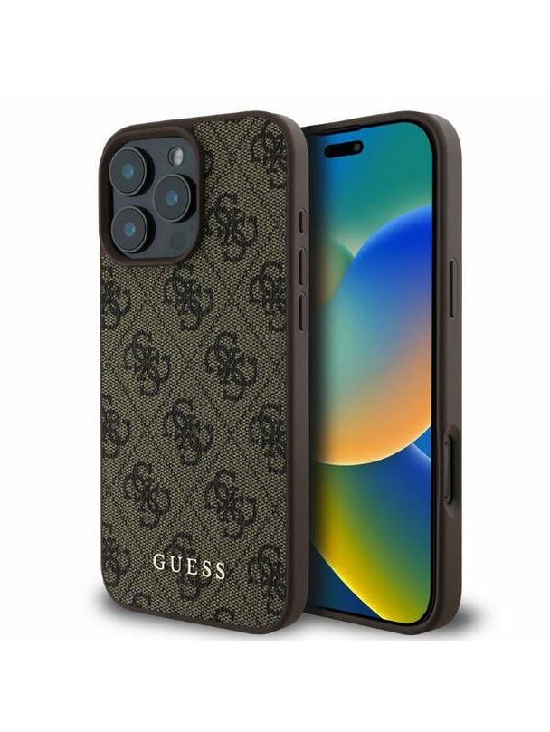 GUESS futerał do IPHONE 16 Pro GUHCP16LG4GFBR (PU 4G Classic) brązowy