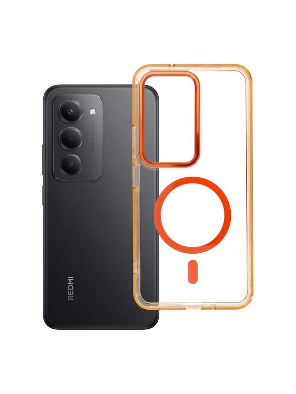 Futerał FRAME CLEAR HYBRID MAG COVER kompatybilny z MagSafe do XIAOMI Redmi 15 pomarańczowy