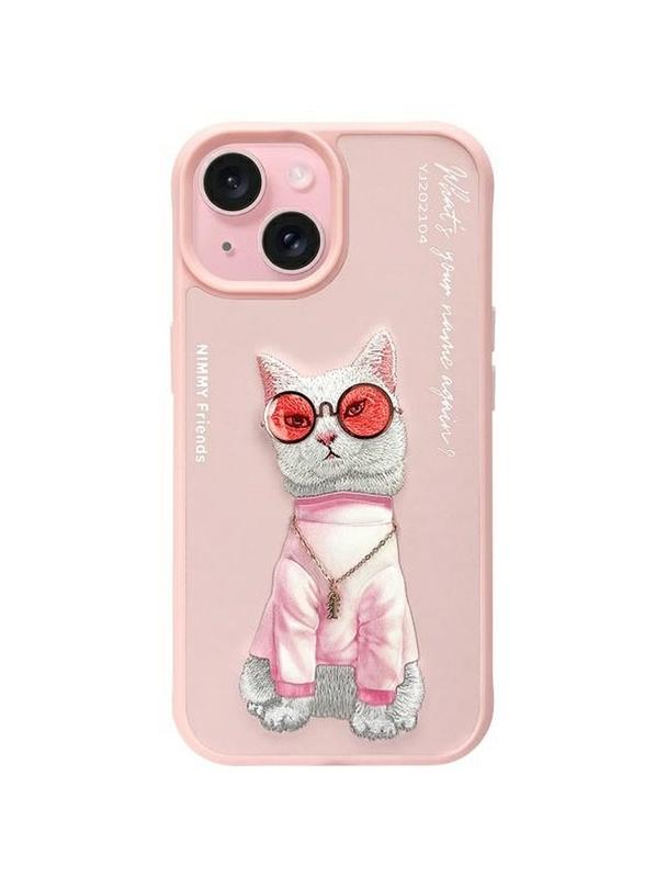 NIMMY futerał GLASSES COOL CAT do IPHONE 15 różowy