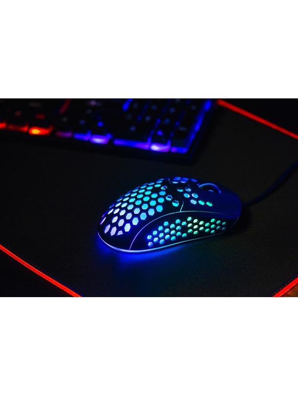 ART myszka komputerowa przewodowa USB A 6400 dpi podświetlana AM-99 czarna