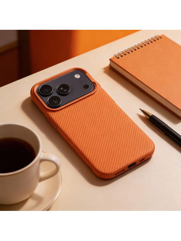 Futerał do iPhone 17 Kevlar zgodny z MagSafe pomarańczowy