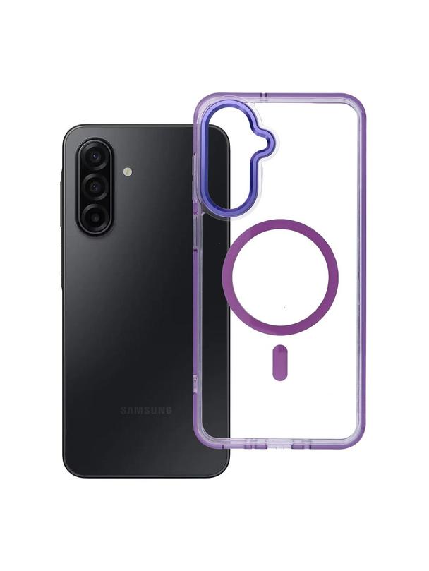 Futerał FRAME CLEAR HYBRID MAG COVER kompatybilny z MagSafe do SAMSUNG A17 fioletowy