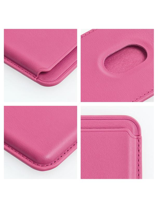 Portfel magnetyczny na karty LEATHER MAG WALLET kompatybilny z MagSafe  różowy