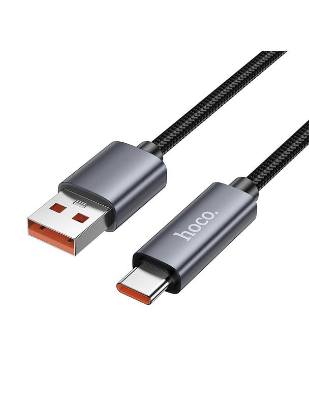 Kabel USB A do USB C Hoco 5A z wyświetlaczem 1 m X112 czarny