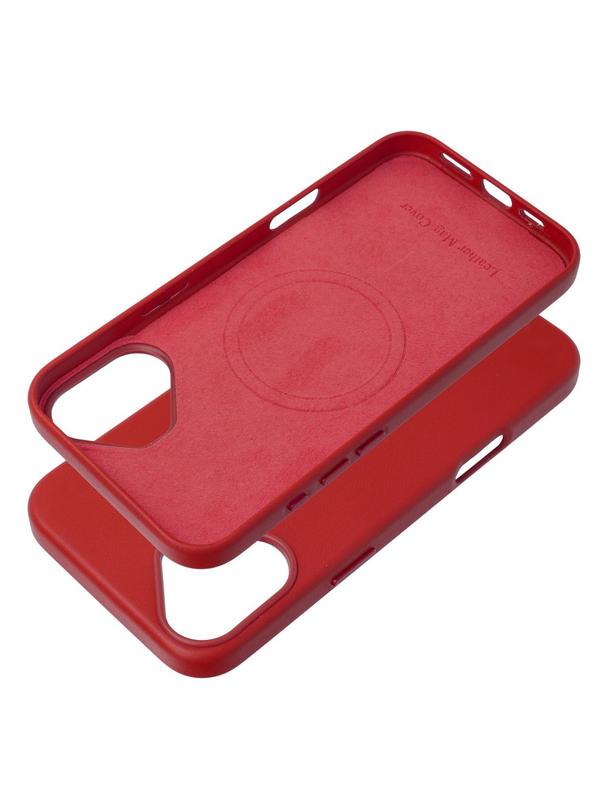 Futerał LEATHER MAG COVER kompatybilny z MagSafe do IPHONE 16 Plus czerwony