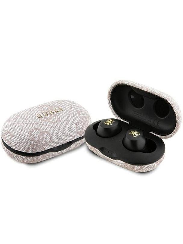 GUESS słuchawki bezprzewodowe bluetooth TWS ENC + stacja dokująca GUTWSP4EGP (4G Metal) różowe