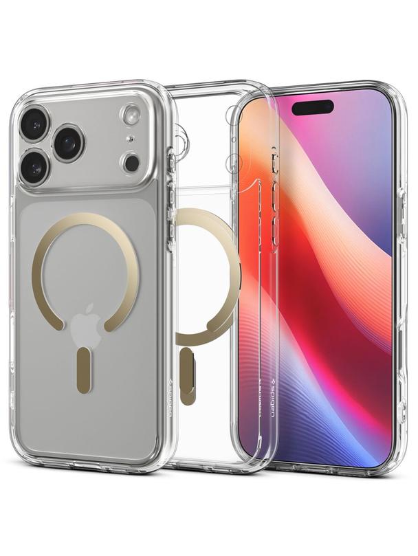 SPIGEN futerał ULTRA HYBRID MAG kompatybilny z MagSafe do IPHONE 17 Pro clear gold