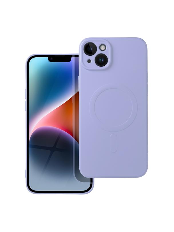 Futerał SILICONE MAG COVER kompatybilny z MagSafe do IPHONE 14 Plus fioletowy
