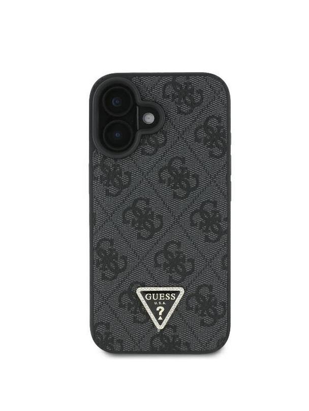 GUESS futerał do IPHONE 16 Plus GUHCP16MP4TDPK (PU Leather 4G Triangle Strass) czarny