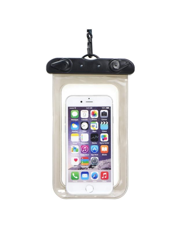 Etui na telefon uniwersalne wodoodporne z plastikowym zamknięciem czarne