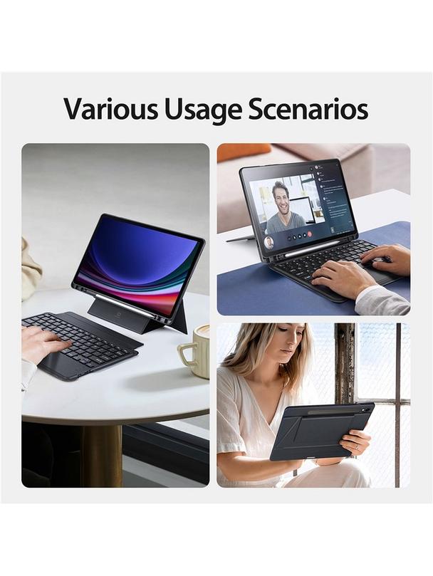 DUX DUCIS etui DK składane z klawiaturą bezprzewodową do SAMSUNG Tab S9/S9FE/S10FE czarne