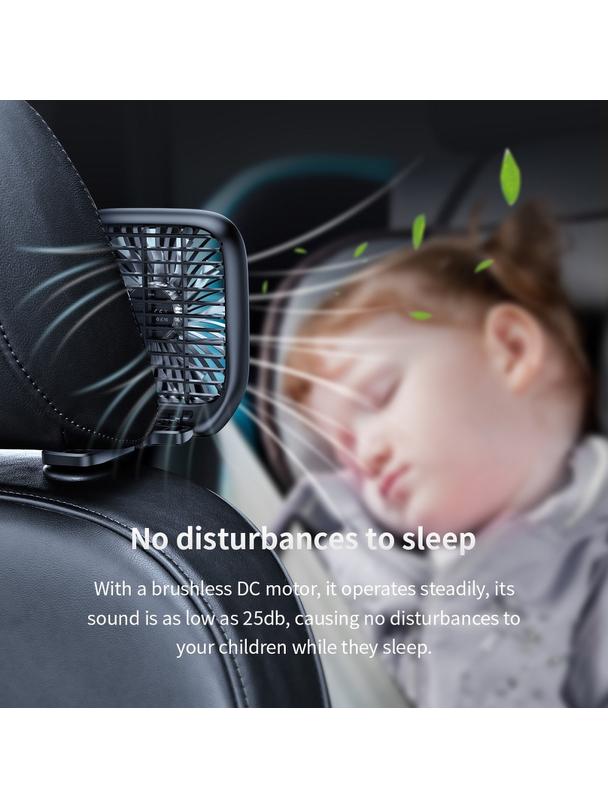 BASEUS wentylator / wiatrak samochodowy na zagłówek na USB biały CXZD-02