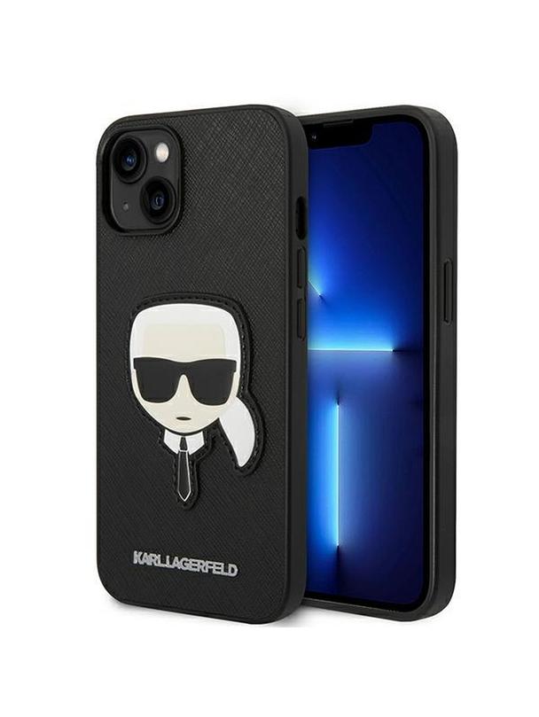 KARL LAGERFELD futerał do IPHONE 14 Plus KLHCP14MSAPKHK (Saffiano With Karl Head Patch) czarny
