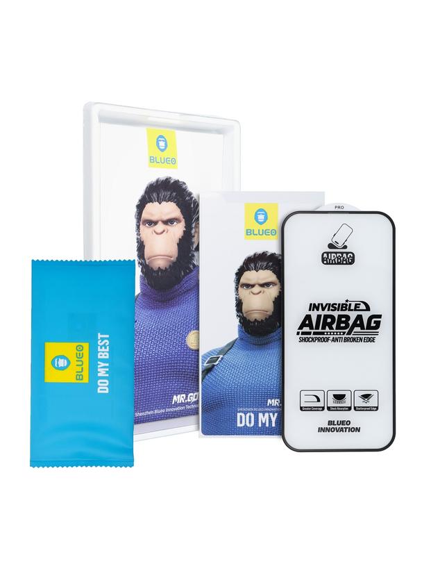 Szkło Hartowane 5D Mr. Monkey Glass - Apple iPhone 16 czarny (Airbag Anti-broken)