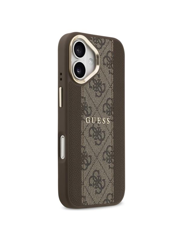 GUESS futerał do IPHONE 17 kompatybilny z MagSafe GUHMP17SPG4SEMCW (PU W/ 4G Stripe) brązowy