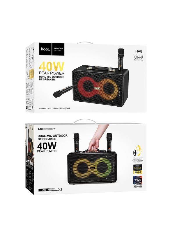 Zestaw do karaoke bluetooth 40W 6h Hoco HA8 czarny