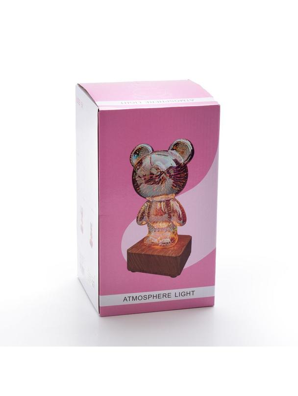 Lampka nocna LED 3D Miś Art Deco stojący L3GFBD