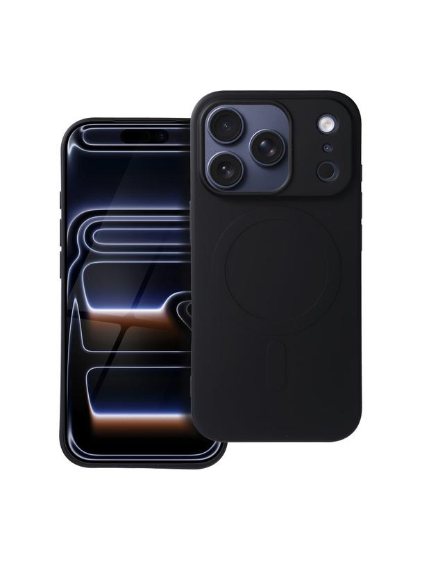 Futerał SILICONE MAG COVER (big hole) kompatybilny z MagSafe do IPHONE 17 Pro czarny