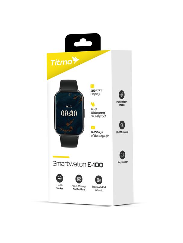 Smartwatch TITMO E-100 (TFT, bluetooth call) czarny 0INT