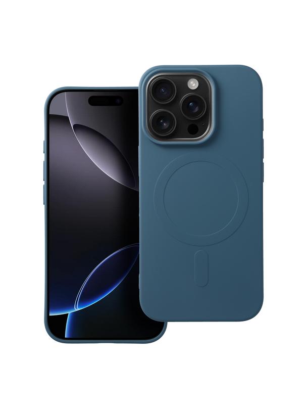 Futerał SILICONE MAG COVER (big hole) kompatybilny z MagSafe do IPHONE 16 Pro niebieski