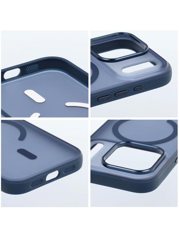 Futerał do iPhone 16 Flexline Mag Cover zgodny z MagSafe granatowy
