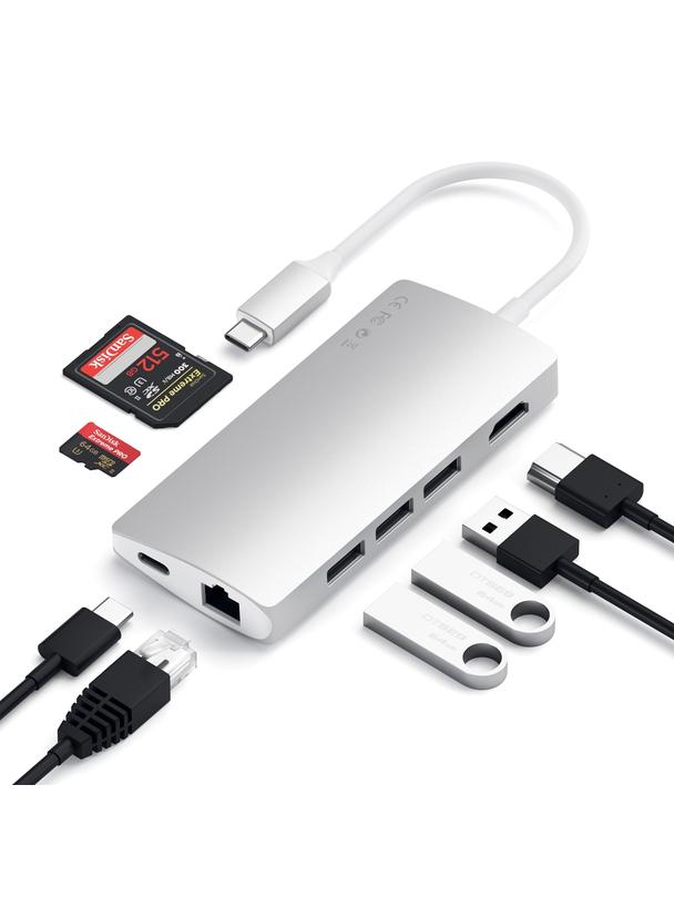 SATECHI adapter HUB 7w1 Typ C ST-TCMA2S srebrny