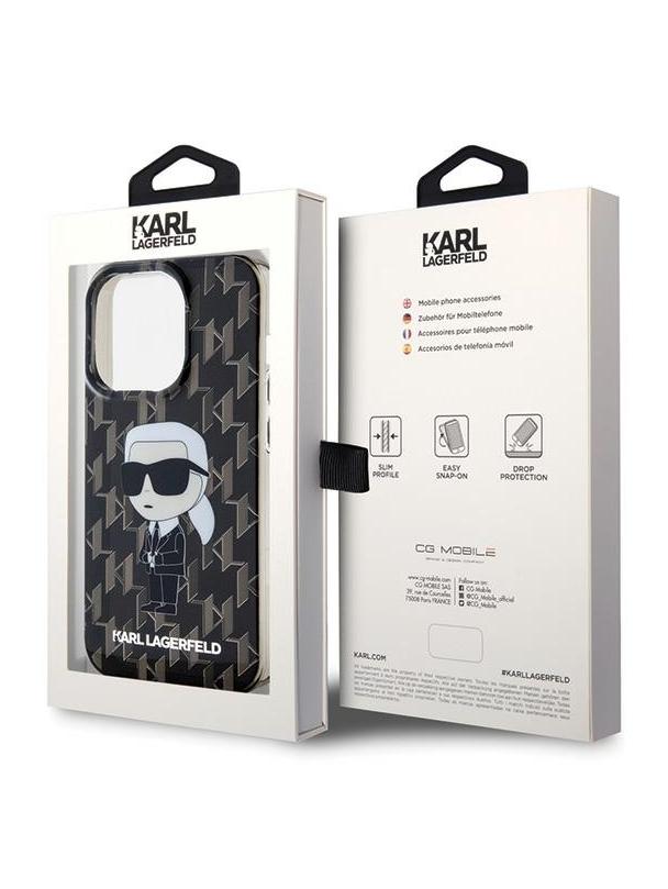 KARL LAGERFELD futerał do IPHONE 15 Pro Max KLHCP15XHNKMKLK (Ikonik Monogram) czarny