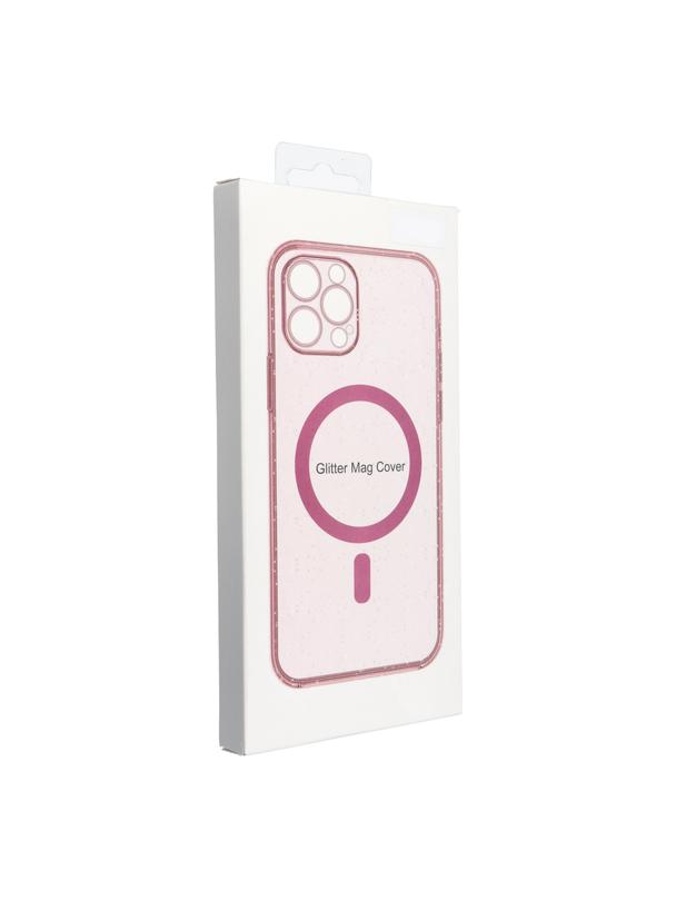 Futerał CLEAR MAG COVER kompatybilny z MagSafe do SAMSUNG S25 pink glitter