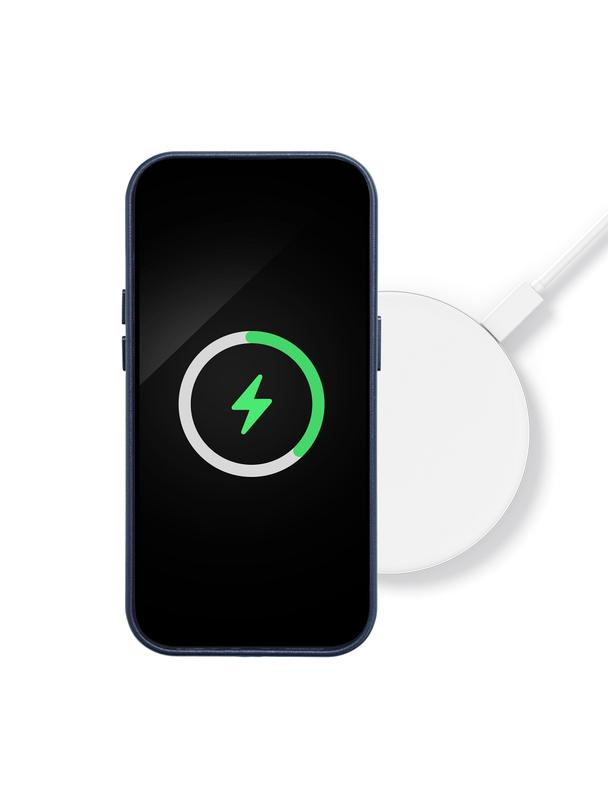 Futerał LEATHER MAG COVER kompatybilny z MagSafe do IPHONE 15 Plus niebieski