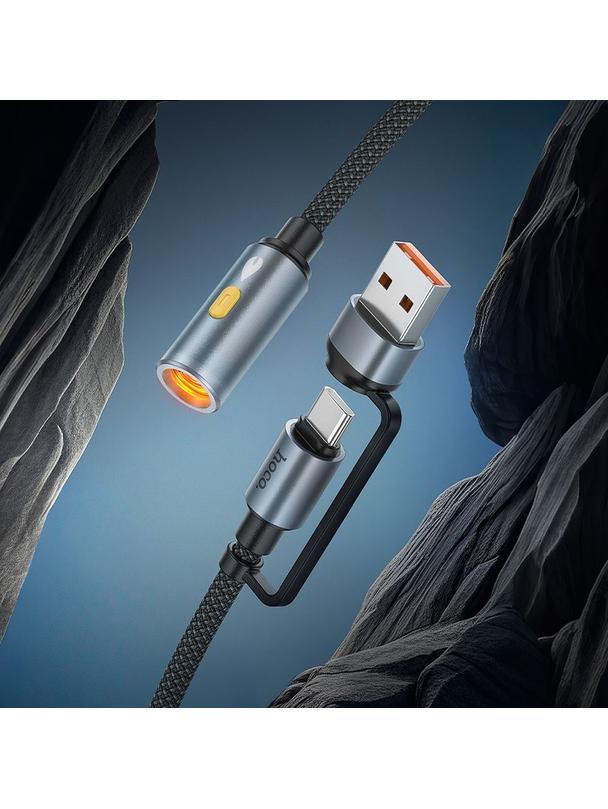 Kabel USB A / USB C do zapalniczka samochodowa Hoco 0,3 m UA38B czarny