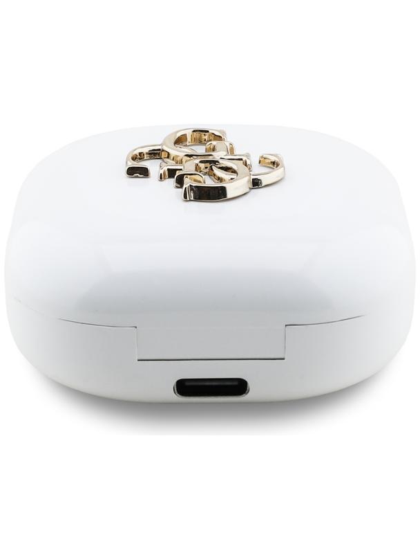 Słuchawki bezprzewodowe douszne Guess TWS 4G Metal Logo białe