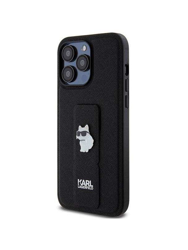 KARL LAGERFELD futerał do IPHONE 13 Pro Max KLHCP13XGSACHPK (Gripstand Saffiano choupette PIN) czarny