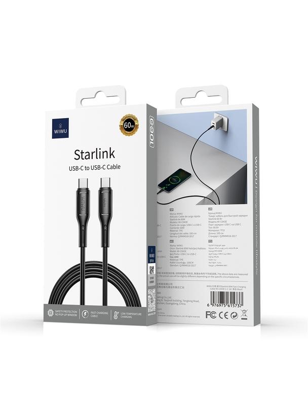 Kabel USB C do USB C Wiwu 30W Wi-C043E czarny