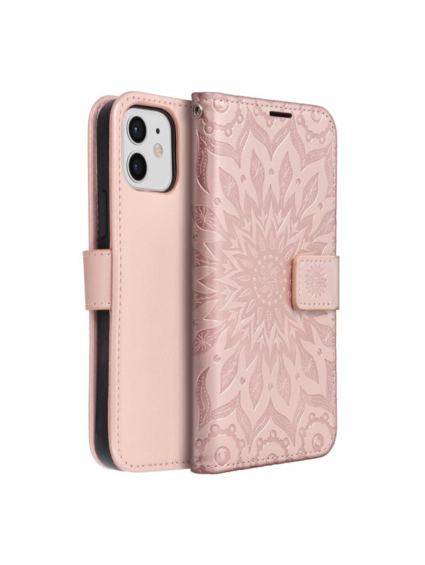 Kabura MEZZO Book do IPHONE 12 / 12 Pro mandala złoty róż