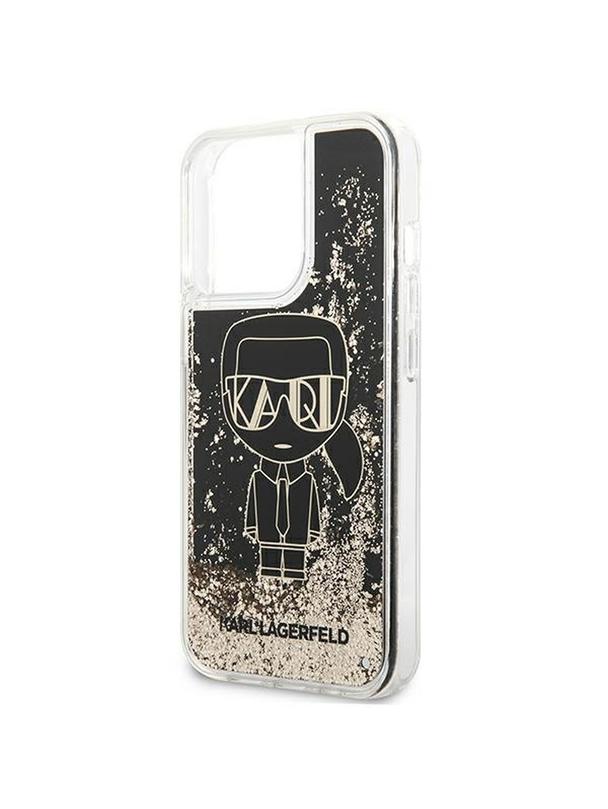 KARL LAGERFELD futerał do IPHONE 13 Pro KLHCP13LLGGKBK (Liquid Glitter Gatsby Ikonik) czarny