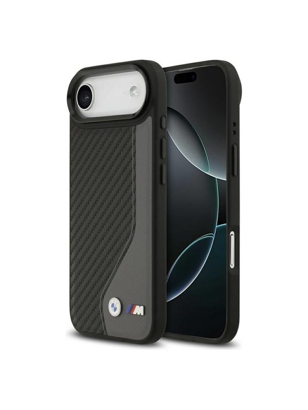 BMW futerał do IPHONE 17 Air kompatybilny z MagSafe BMHMP17M25PCCSCAK (PU Carbon Logo) anthracite