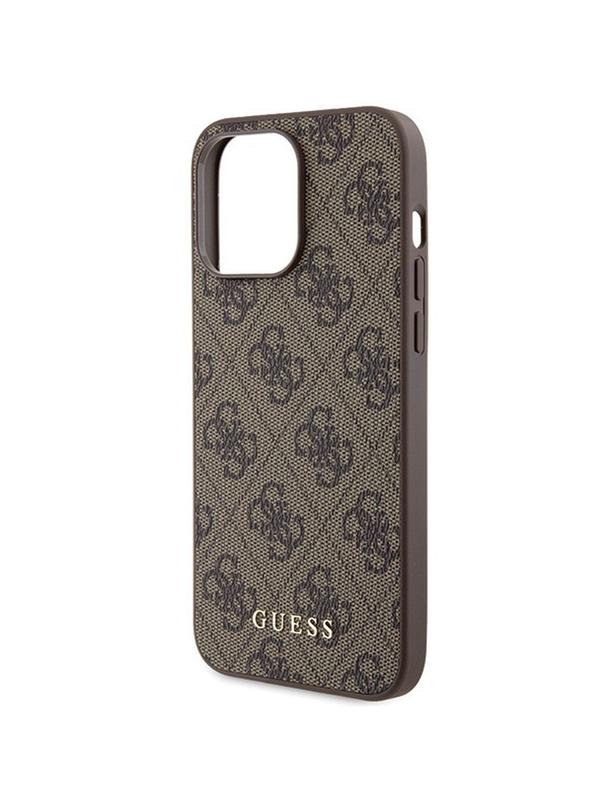 GUESS futerał do IPHONE 15 Pro Max GUHCP15XG4GFBR (4G Metal Logo) brązowy