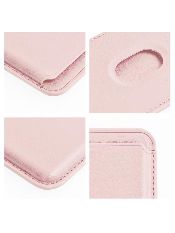 Portfel magnetyczny na karty LEATHER MAG WALLET kompatybilny z MagSafe  jasny różowy