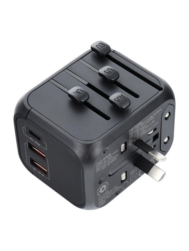 Ładowarka podróżna / adapter OL-309-PQ20 CAŁY ŚWIAT czarna