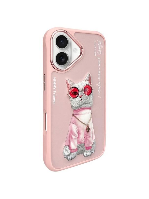 NIMMY futerał GLASSES COOL CAT do IPHONE 16 różowy