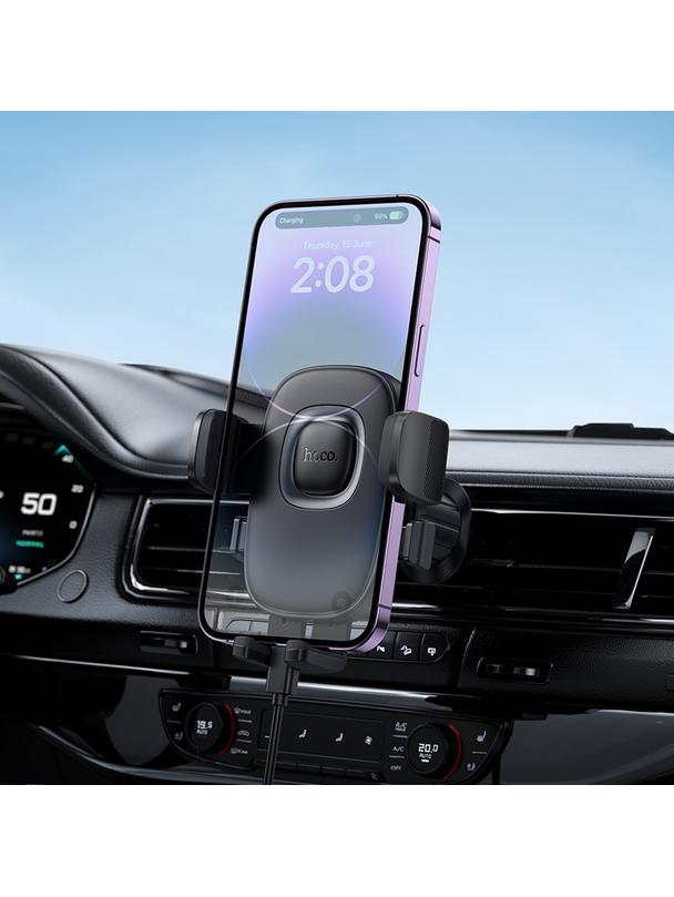 Uchwyt na telefon do samochodu uniwersalny Hoco do kratki H75 czarny
